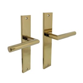 Deurkruk Bastian op schild 245x45 mm blind messing titaan PVD