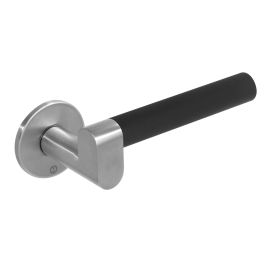 Deurkruk Erik Munnikhof Dock Black met rozet rvs geborsteld